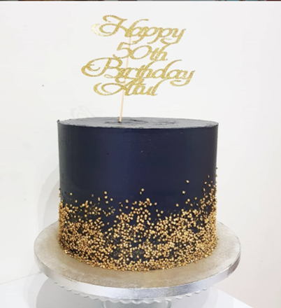 Gold Glitter Birthday Cake